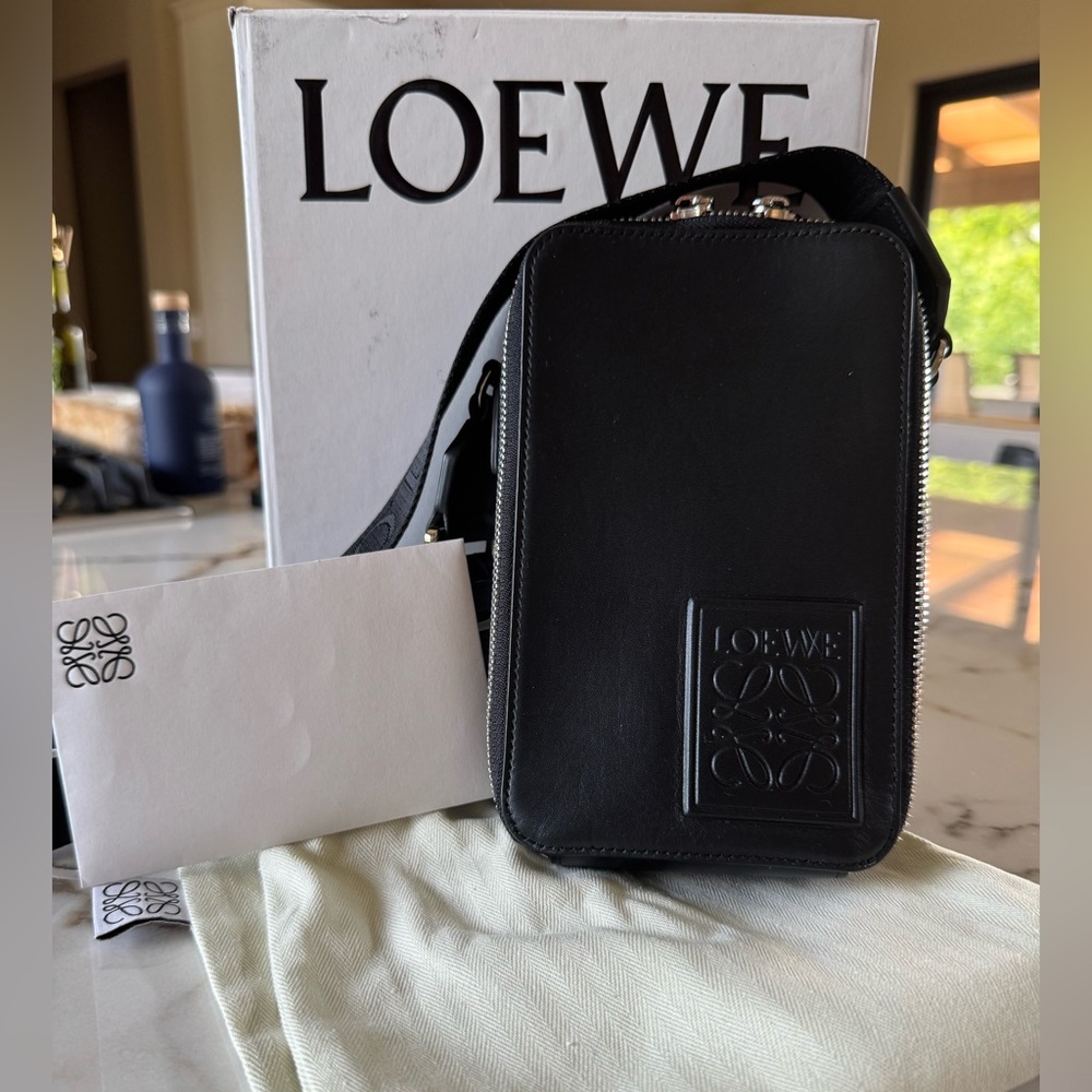 Loewe Vertical crossbody pocket in satin calfskin